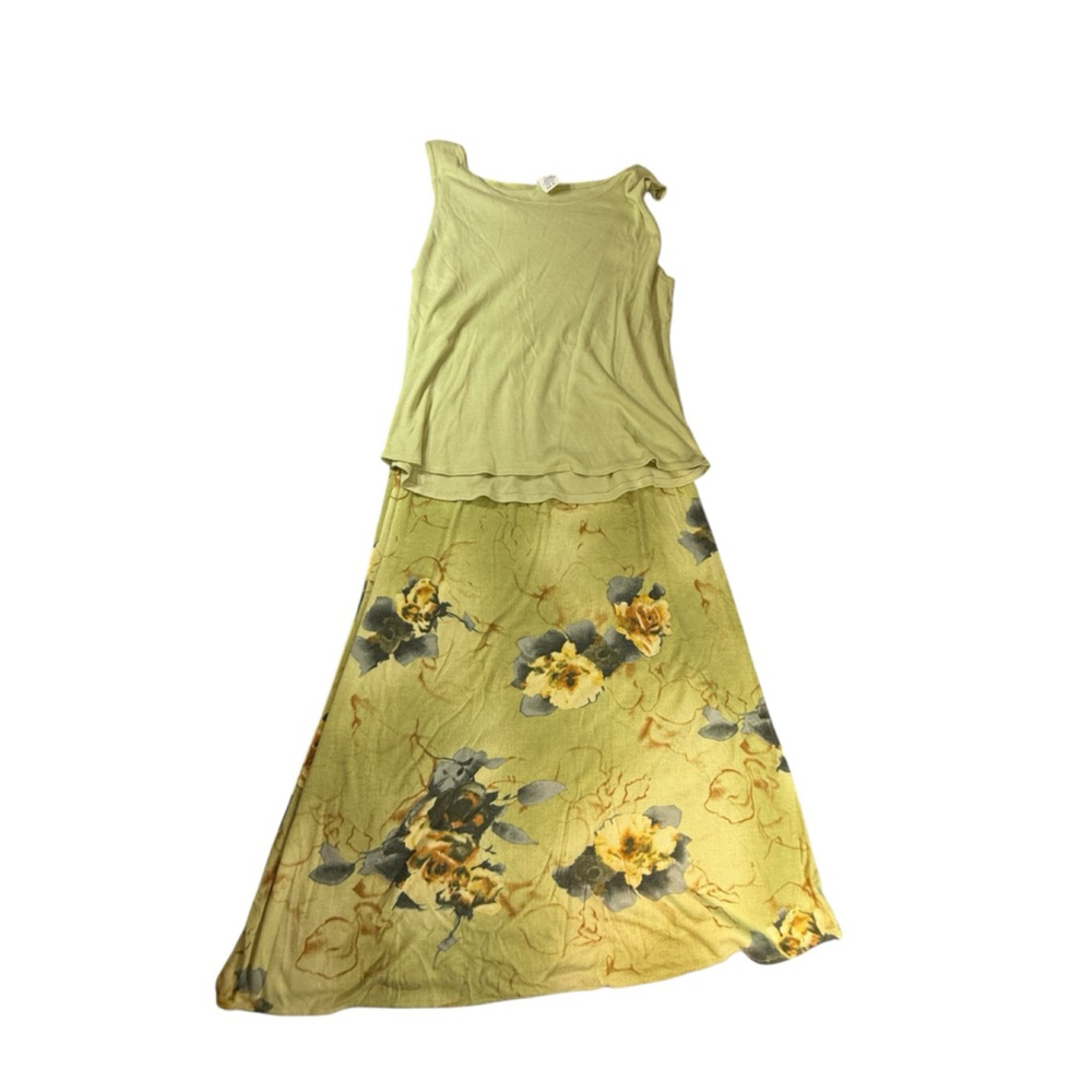 MSX Casuals Green Floral Skirt Three Piece Set XL - Picture 4 of 15